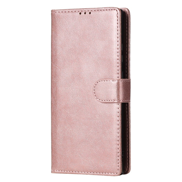 For Samsung Galaxy Note 20 2 in 1 Solid Color Detachable PU Leather Case with Card Slots & Magnetic Holder & Photo Frame & Wallet & Strap