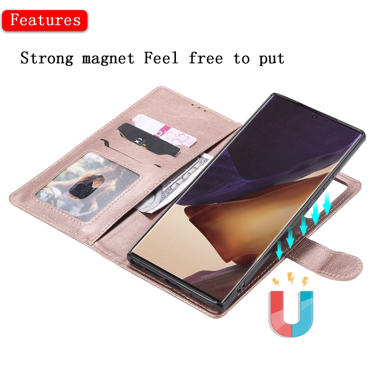 For Samsung Galaxy Note 20 2 in 1 Solid Color Detachable PU Leather Case with Card Slots & Magnetic Holder & Photo Frame & Wallet & Strap