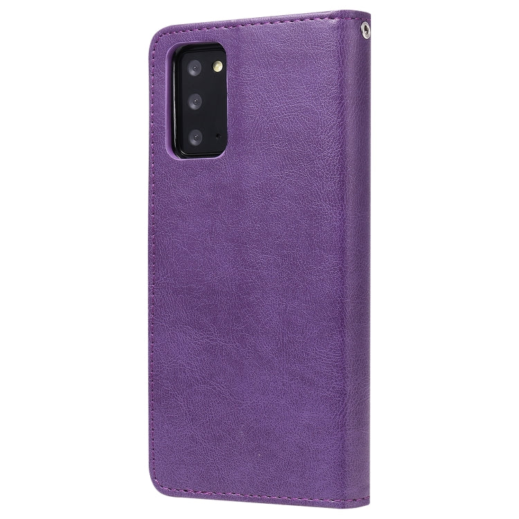 For Samsung Galaxy Note 20 Ultra 2 in 1 Solid Color Detachable PU Leather Case with Card Slots & Magnetic Holder & Photo Frame & Wallet & Strap