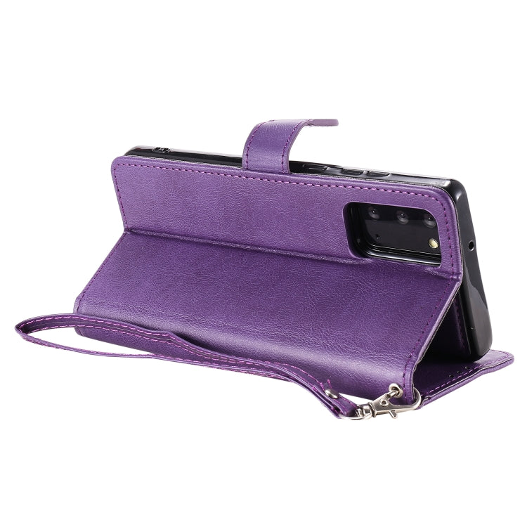 For Samsung Galaxy Note 20 Ultra 2 in 1 Solid Color Detachable PU Leather Case with Card Slots & Magnetic Holder & Photo Frame & Wallet & Strap