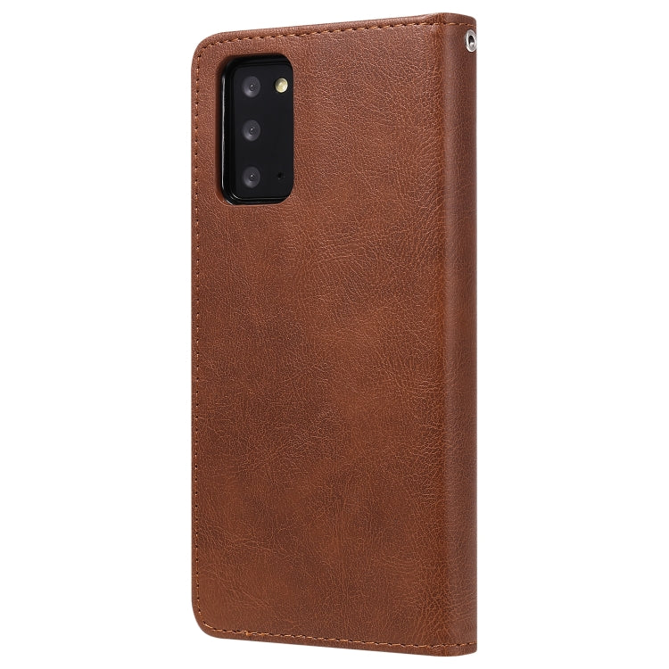 For Samsung Galaxy Note 20 Ultra 2 in 1 Solid Color Detachable PU Leather Case with Card Slots & Magnetic Holder & Photo Frame & Wallet & Strap