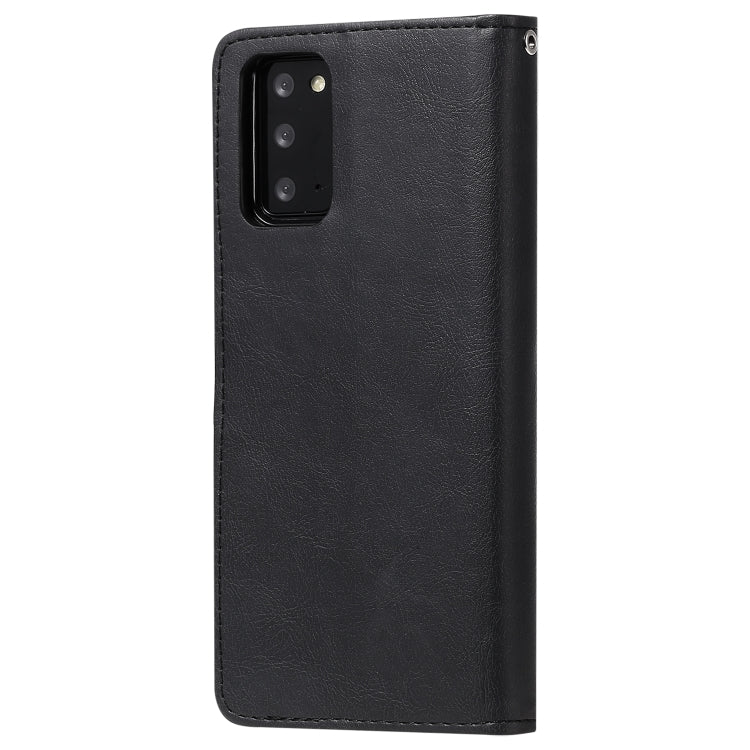 For Samsung Galaxy Note 20 Ultra 2 in 1 Solid Color Detachable PU Leather Case with Card Slots & Magnetic Holder & Photo Frame & Wallet & Strap