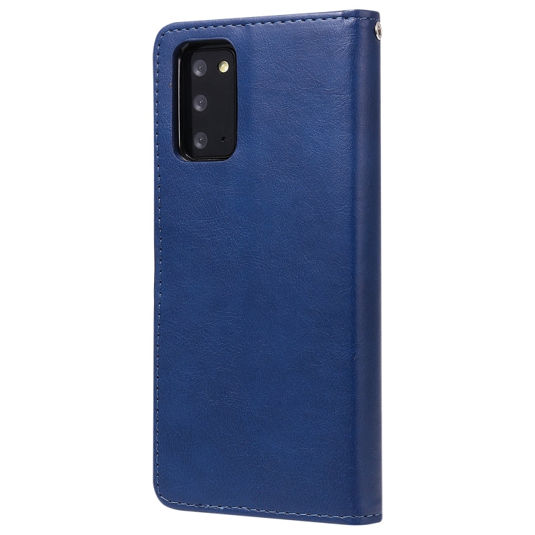 For Samsung Galaxy Note 20 Ultra 2 in 1 Solid Color Detachable PU Leather Case with Card Slots & Magnetic Holder & Photo Frame & Wallet & Strap