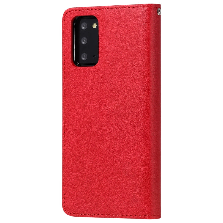 For Samsung Galaxy Note 20 Ultra 2 in 1 Solid Color Detachable PU Leather Case with Card Slots & Magnetic Holder & Photo Frame & Wallet & Strap