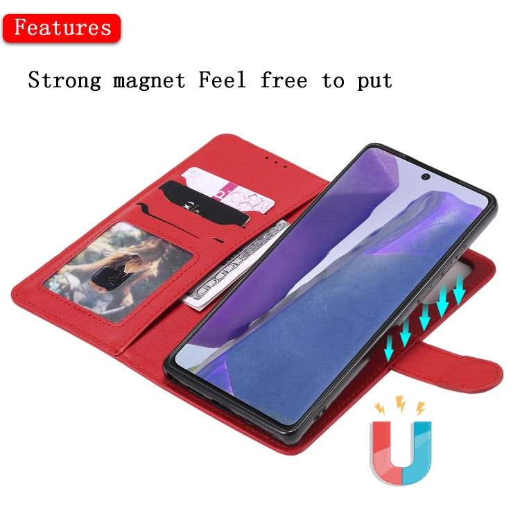 For Samsung Galaxy Note 20 Ultra 2 in 1 Solid Color Detachable PU Leather Case with Card Slots & Magnetic Holder & Photo Frame & Wallet & Strap