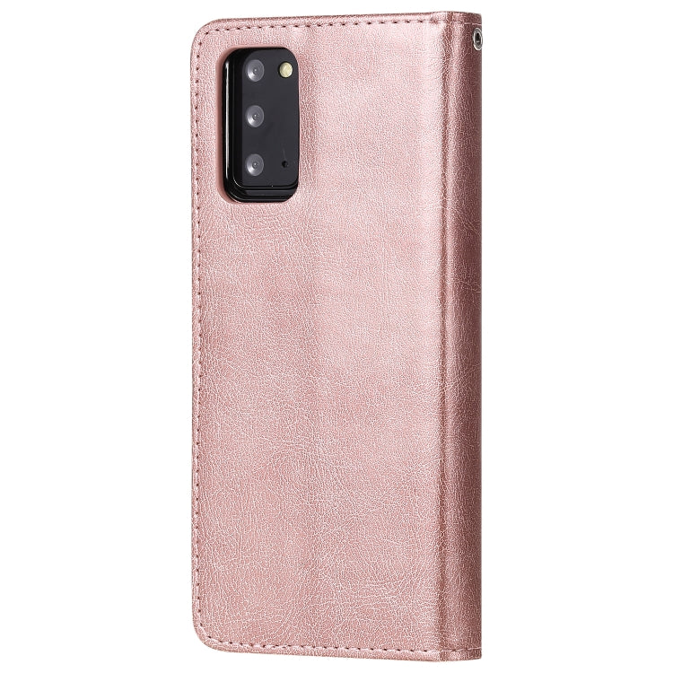 For Samsung Galaxy Note 20 Ultra 2 in 1 Solid Color Detachable PU Leather Case with Card Slots & Magnetic Holder & Photo Frame & Wallet & Strap