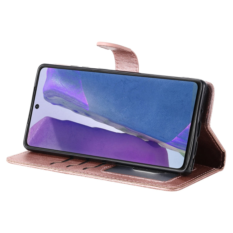 For Samsung Galaxy Note 20 Ultra 2 in 1 Solid Color Detachable PU Leather Case with Card Slots & Magnetic Holder & Photo Frame & Wallet & Strap
