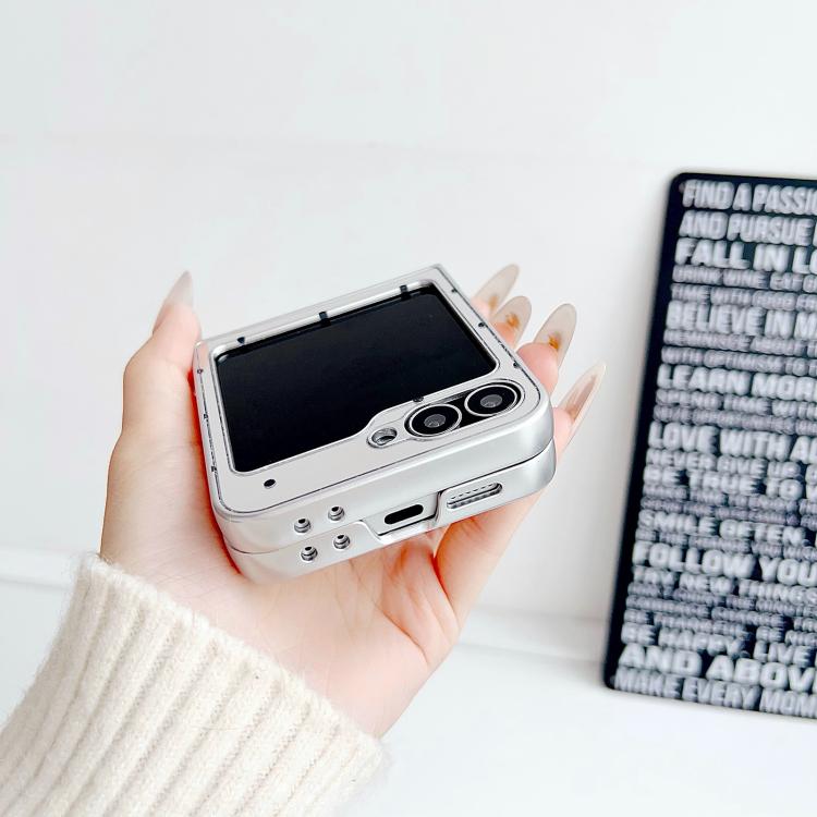 For Samsung Galaxy Z Flip6 / Flip7 FE Mirror Polka Dot PC Folding Phone Case