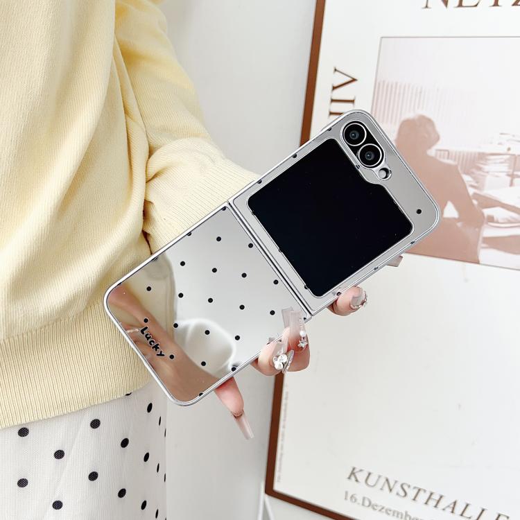 For Samsung Galaxy Z Flip6 / Flip7 FE Mirror Polka Dot PC Folding Phone Case