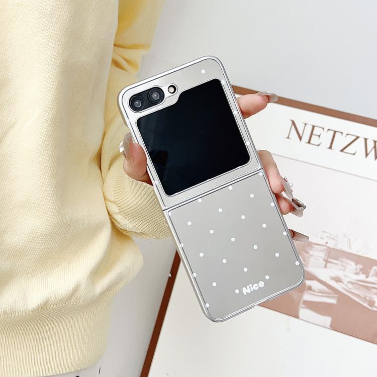 For Samsung Galaxy Z Flip6 / Flip7 FE Mirror Polka Dot PC Folding Phone Case