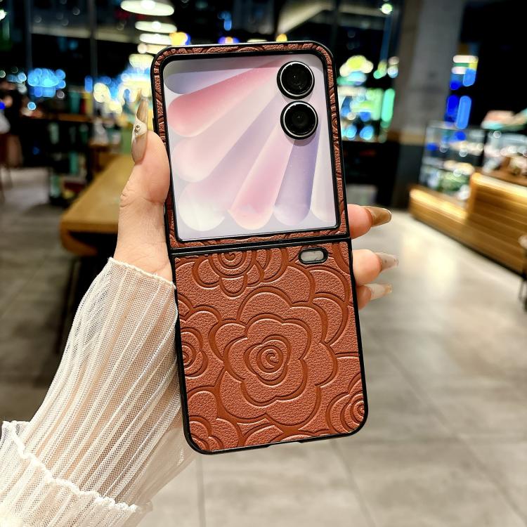 For Honor Magic V Flip 2 Impression Camellia Pattern Protective Phone Case