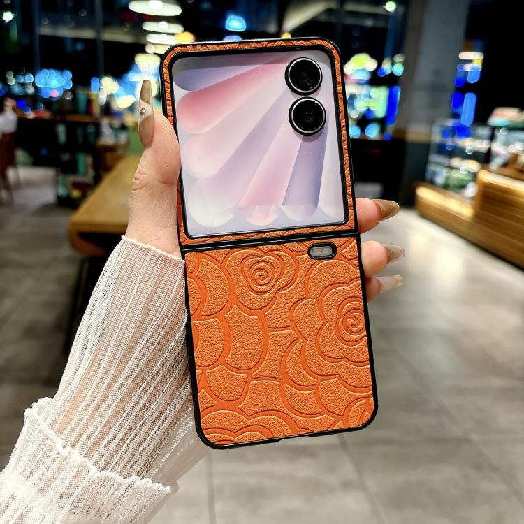 For Honor Magic V Flip Impression Camellia Pattern Protective Phone Case