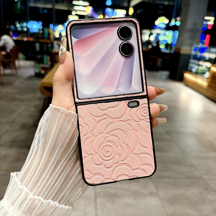For Honor Magic V Flip Impression Camellia Pattern Protective Phone Case