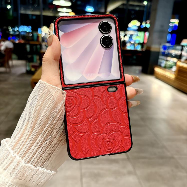 For Honor Magic V Flip Impression Camellia Pattern Protective Phone Case