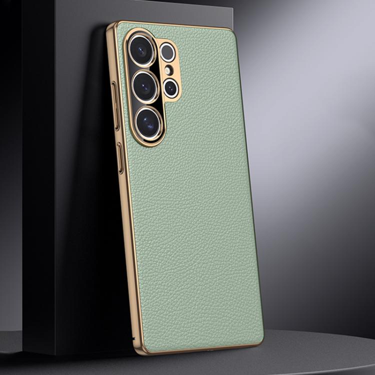 For Samsung Galaxy S25 Ultra 5G Genuine Leather PC Phone Case