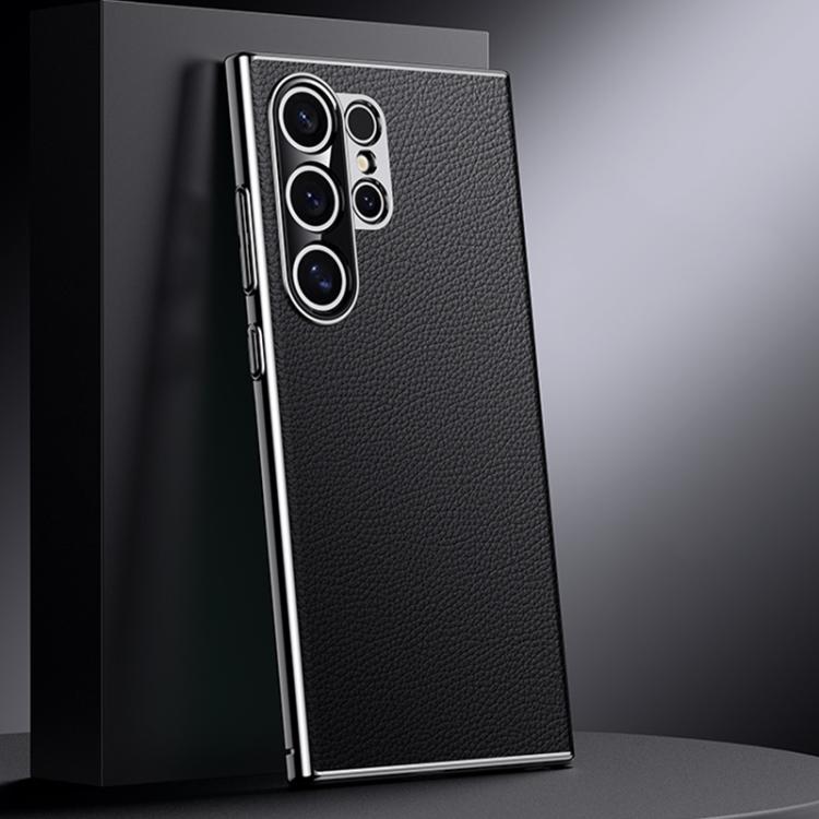 For Samsung Galaxy S24 Ultra 5G Genuine Leather PC Phone Case