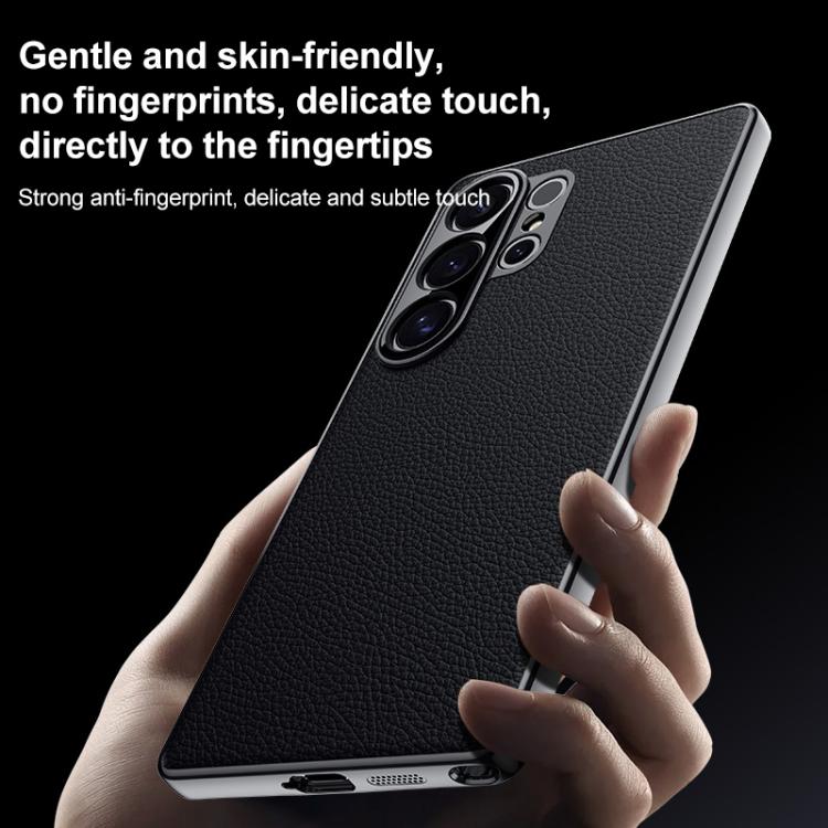 For Samsung Galaxy S24 5G Genuine Leather PC Phone Case