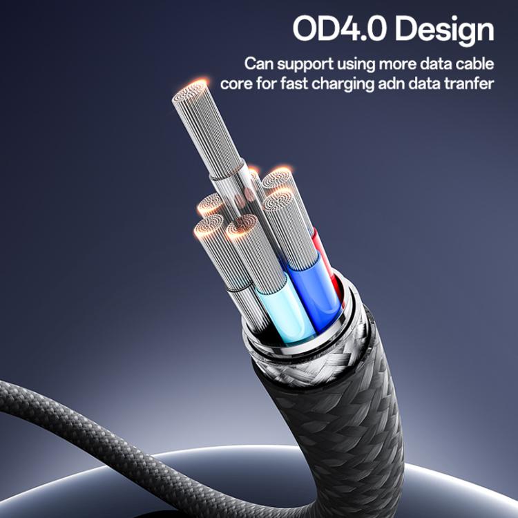Yesido CA177 Portable Strip PD60W Type-C to Type-C Zinc Alloy Data Cable, Length: 20cm - Black