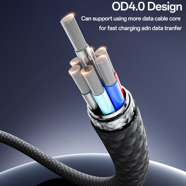 Yesido CA178 Portable Strip PD27W Type-C to 8 Pin Zinc Alloy Data Cable, Length: 20cm - Black