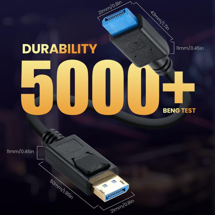 DisplayPort 8K DP1.4 Male to Male Connection Cable for Device Testing, Length:1m