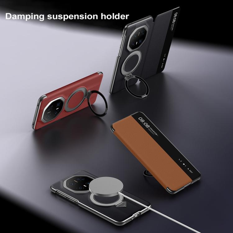 For Huawei Mate 70 RS Ultimate SULADA Smart View Window MagSafe Magnetic Holder Leather Phone Case