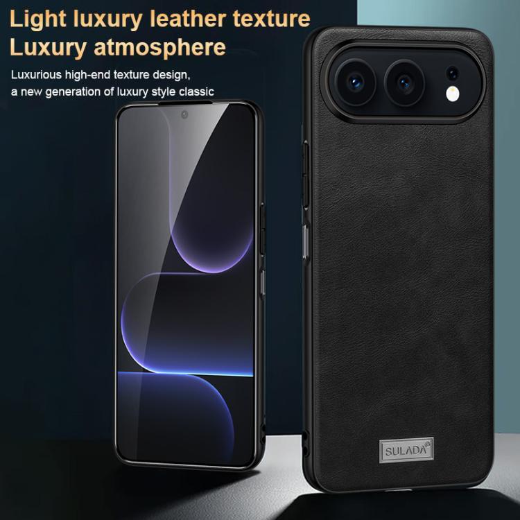 For Honor 500 Global / 500 Pro Global 155.8mm SULADA Shockproof TPU Hybrid Handmade Leather Phone Case