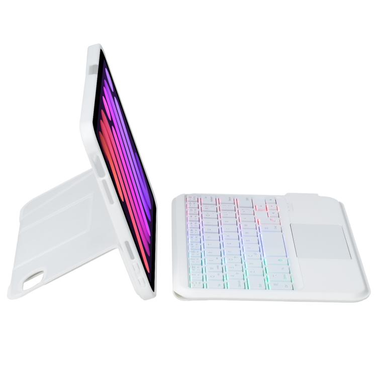 For iPad mini 2024 / mini 6 Holder Floating Detachable Backlight Keyboard Tablet Leather Case with Touchpad