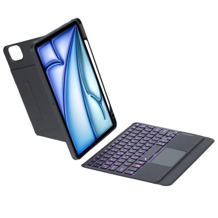 For iPad Air 11 2025 / 2024 / Air 5 / Air 4 Holder Floating Detachable Backlight Keyboard Tablet Leather Case with Touchpad