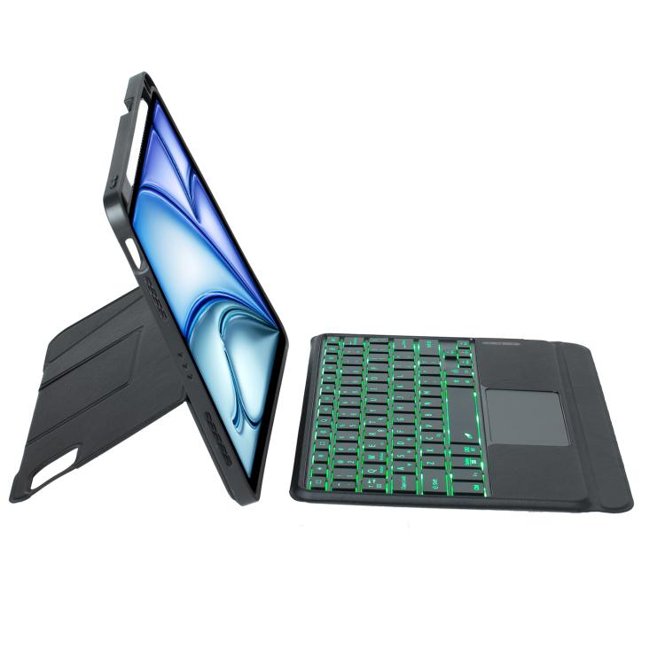 For iPad Air 11 2025 / 2024 / Air 5 / Air 4 Holder Floating Detachable Backlight Keyboard Tablet Leather Case with Touchpad