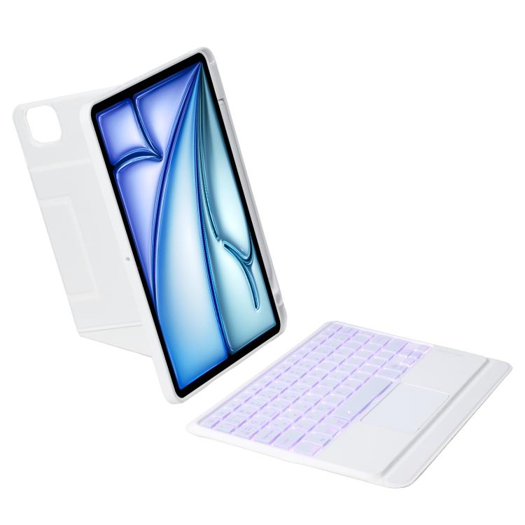 For iPad Air 11 2025 / 2024 / Air 5 / Air 4 Holder Floating Detachable Backlight Keyboard Tablet Leather Case with Touchpad