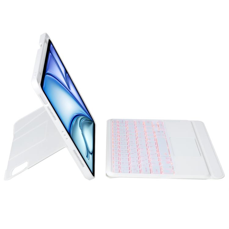 For iPad Air 11 2025 / 2024 / Air 5 / Air 4 Holder Floating Detachable Backlight Keyboard Tablet Leather Case with Touchpad