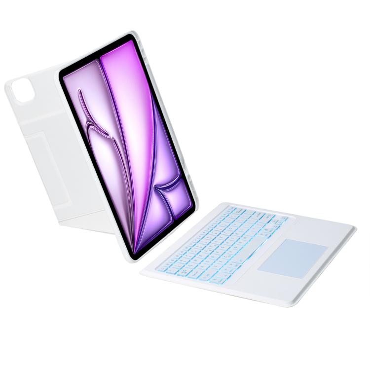For iPad Air 13 2025 / 2024 / iPad Pro 12.9 Holder Floating Detachable Backlight Keyboard Tablet Leather Case with Touchpad