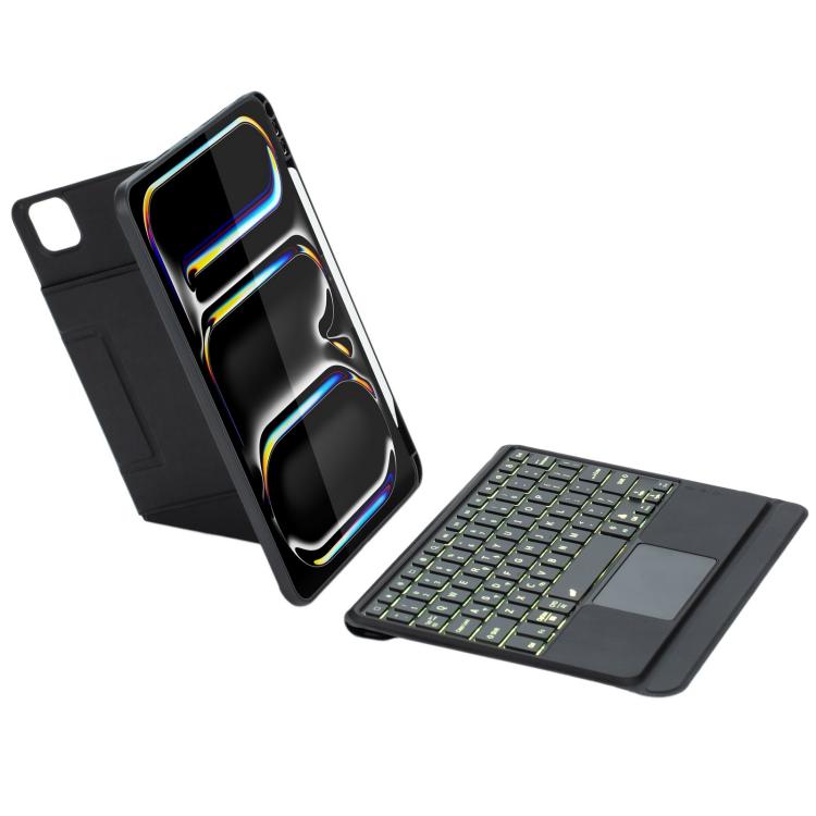 For iPad Pro 11 2024 Holder Floating Detachable Backlight Keyboard Tablet Leather Case with Touchpad