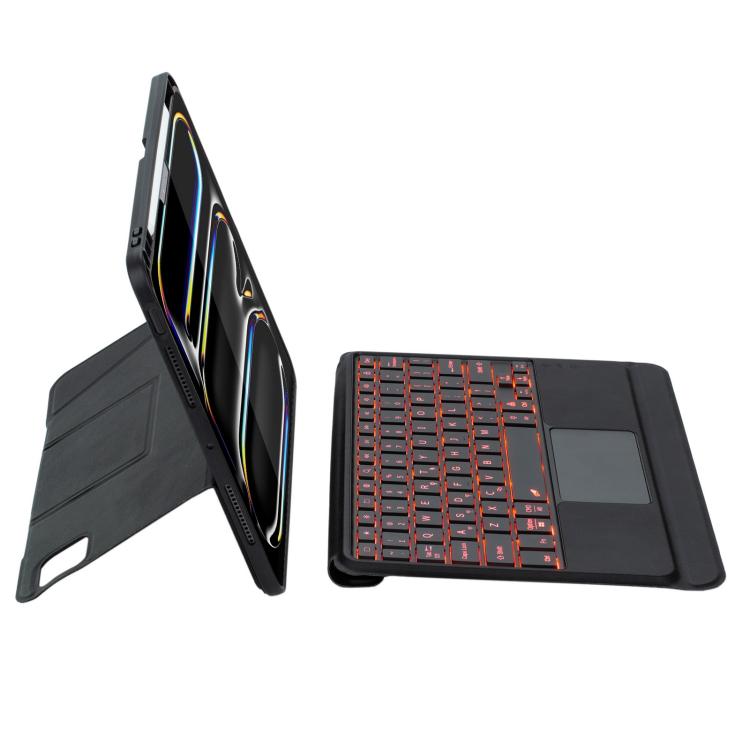 For iPad Pro 11 2024 Holder Floating Detachable Backlight Keyboard Tablet Leather Case with Touchpad