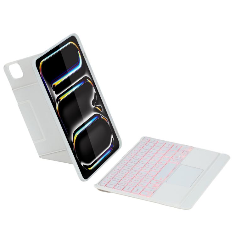 For iPad Pro 11 2024 Holder Floating Detachable Backlight Keyboard Tablet Leather Case with Touchpad