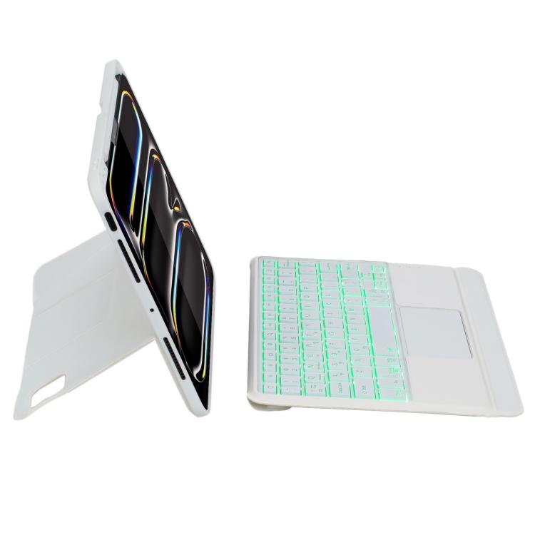 For iPad Pro 11 2024 Holder Floating Detachable Backlight Keyboard Tablet Leather Case with Touchpad