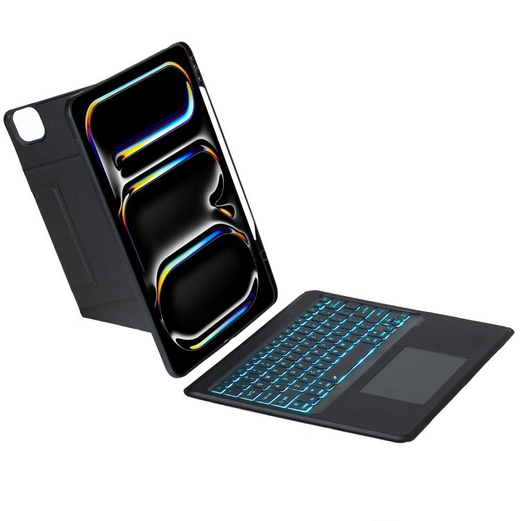 For iPad Pro 13 2024 Holder Floating Detachable Backlight Keyboard Tablet Leather Case with Touchpad