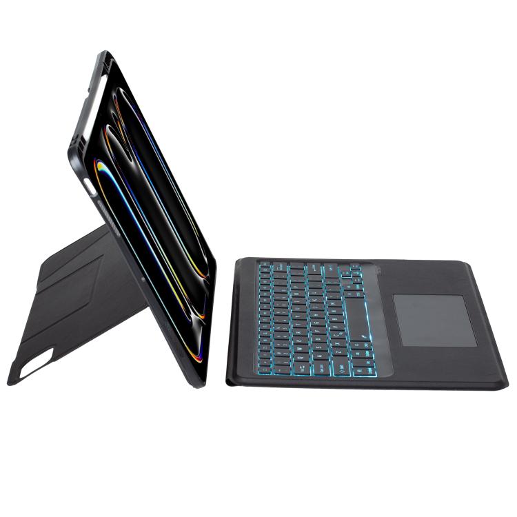 For iPad Pro 13 2024 Holder Floating Detachable Backlight Keyboard Tablet Leather Case with Touchpad