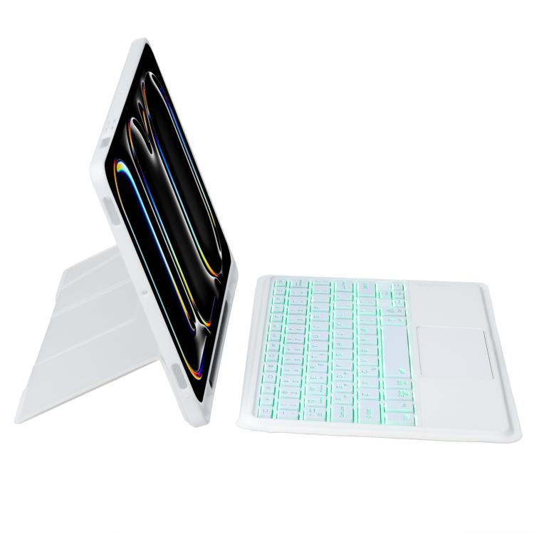 For iPad Pro 13 2024 Holder Floating Detachable Backlight Keyboard Tablet Leather Case with Touchpad