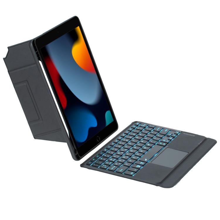 For iPad 10.2 / Air 3 10.5 / Pro 10.5 Holder Floating Detachable Backlight Keyboard Tablet Leather Case with Touchpad