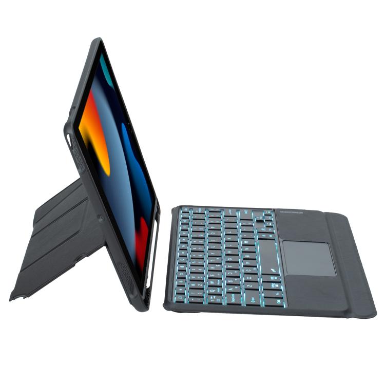 For iPad 10.2 / Air 3 10.5 / Pro 10.5 Holder Floating Detachable Backlight Keyboard Tablet Leather Case with Touchpad
