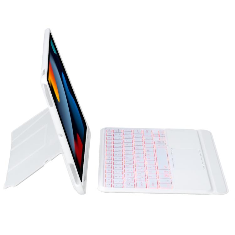 For iPad 10.2 / Air 3 10.5 / Pro 10.5 Holder Floating Detachable Backlight Keyboard Tablet Leather Case with Touchpad