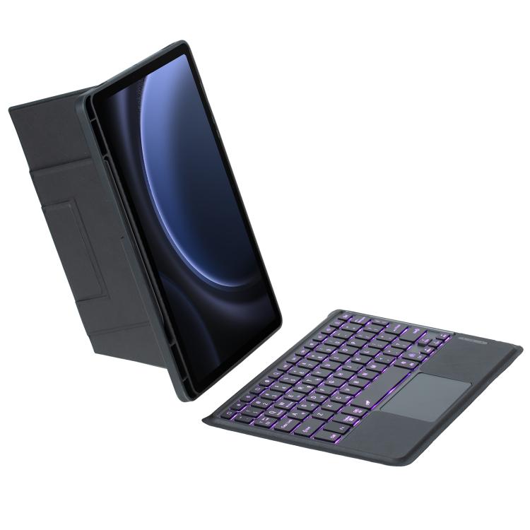 For Samsung Galaxy Tab S10 Lite/S10 FE/S9 FE Holder Floating Detachable Backlight Keyboard Tablet Leather Case with Touchpad