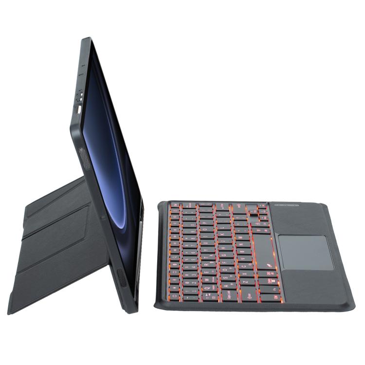 For Samsung Galaxy Tab S10 Lite/S10 FE/S9 FE Holder Floating Detachable Backlight Keyboard Tablet Leather Case with Touchpad
