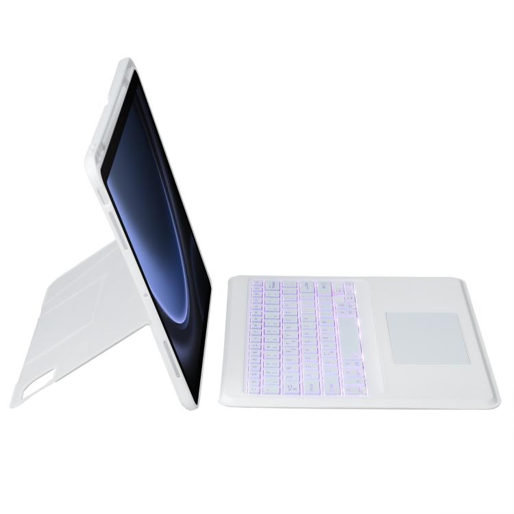 For Samsung Galaxy Tab S10 Lite/S10 FE/S9 FE Holder Floating Detachable Backlight Keyboard Tablet Leather Case with Touchpad