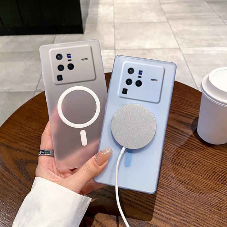 For vivo X80 Pro Fine Hole Ice Fog MagSafe PC Phone Case