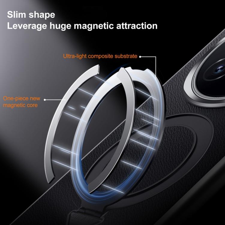 For Honor Magic7 Pro SULADA Top Grain Leather MagSafe Magnetic Holder Phone Case