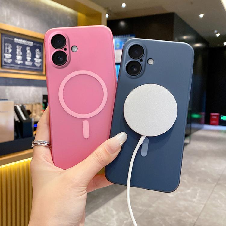 For iPhone 16 Plus Fine Hole Ice Fog MagSafe PC Phone Case