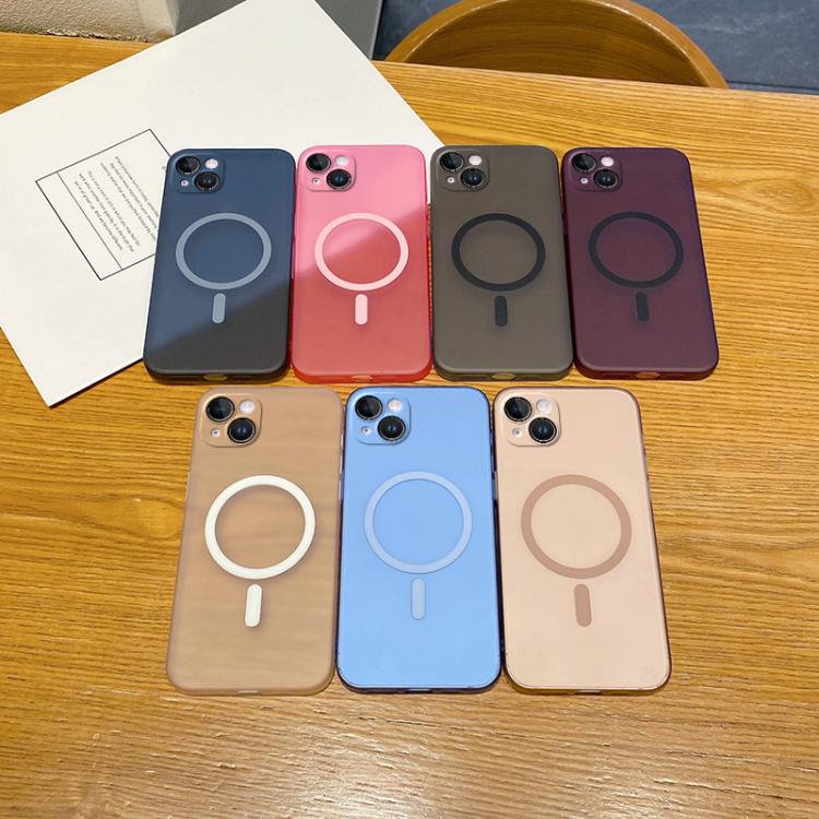 For iPhone 15 Fine Hole Ice Fog MagSafe PC Phone Case