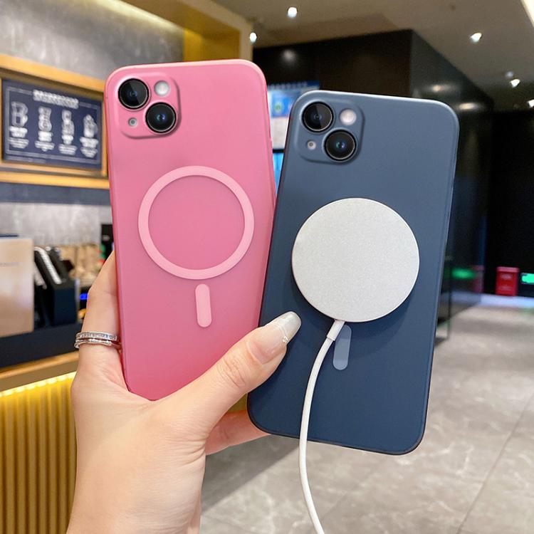 For iPhone 15 Fine Hole Ice Fog MagSafe PC Phone Case